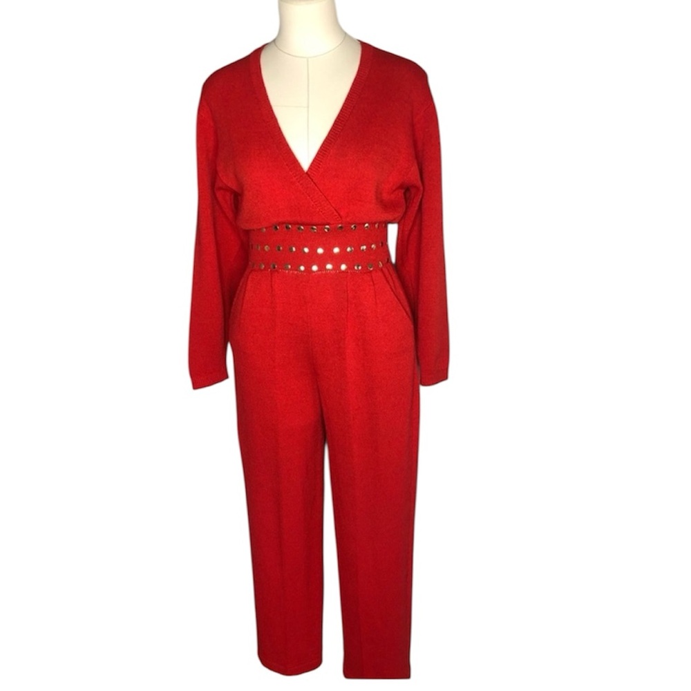 1980’s St.John Santana knit long sleeve jumpsuit